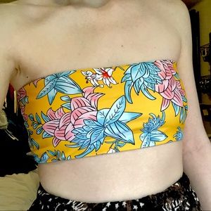 Bright Floral Bikini Bandeau Top